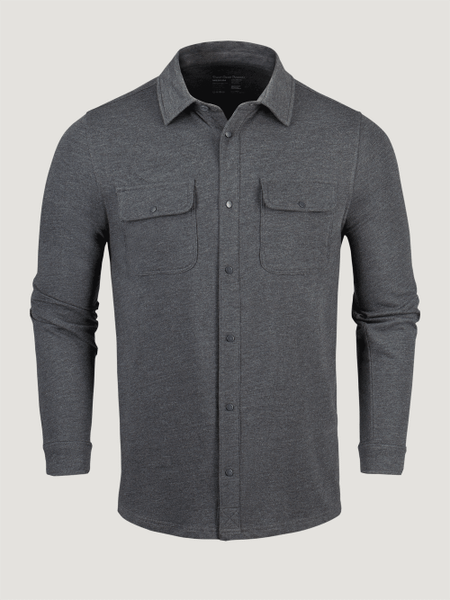 Charcoal Button Up Shacket | Fresh Clean Threads